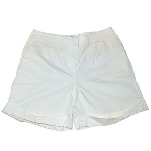 White/Cream Talbots Stretch Cotton Stretch Shorts